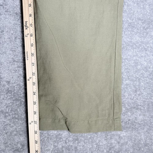 Liz Claiborne Casual Pant Suit Women’s Medium 8 Petite Green Linen Blend Button - Picture 13 of 14