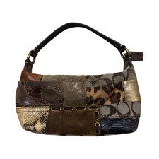 Coach Patchwork Signature C Animal Print Brow...