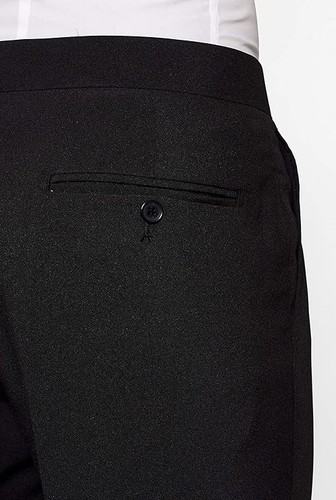 Opposuits Herren Anzug Slim Fit Schwarz 2 Teiler L 42R 36W Satin Schalkragen Revers 1 Knopf - Bild 6 von 7