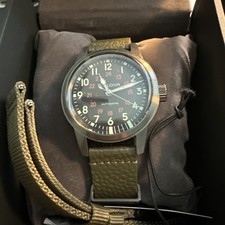 Bulova Hack 98A255 Automatic 38MM Black Dial Leather Strap Mens Watch *Excellent