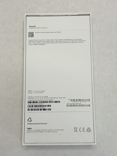 Apple iPhone 16 Teal 128 Go - Boîte vide UNIQUEMENT - Photo 6 sur 9