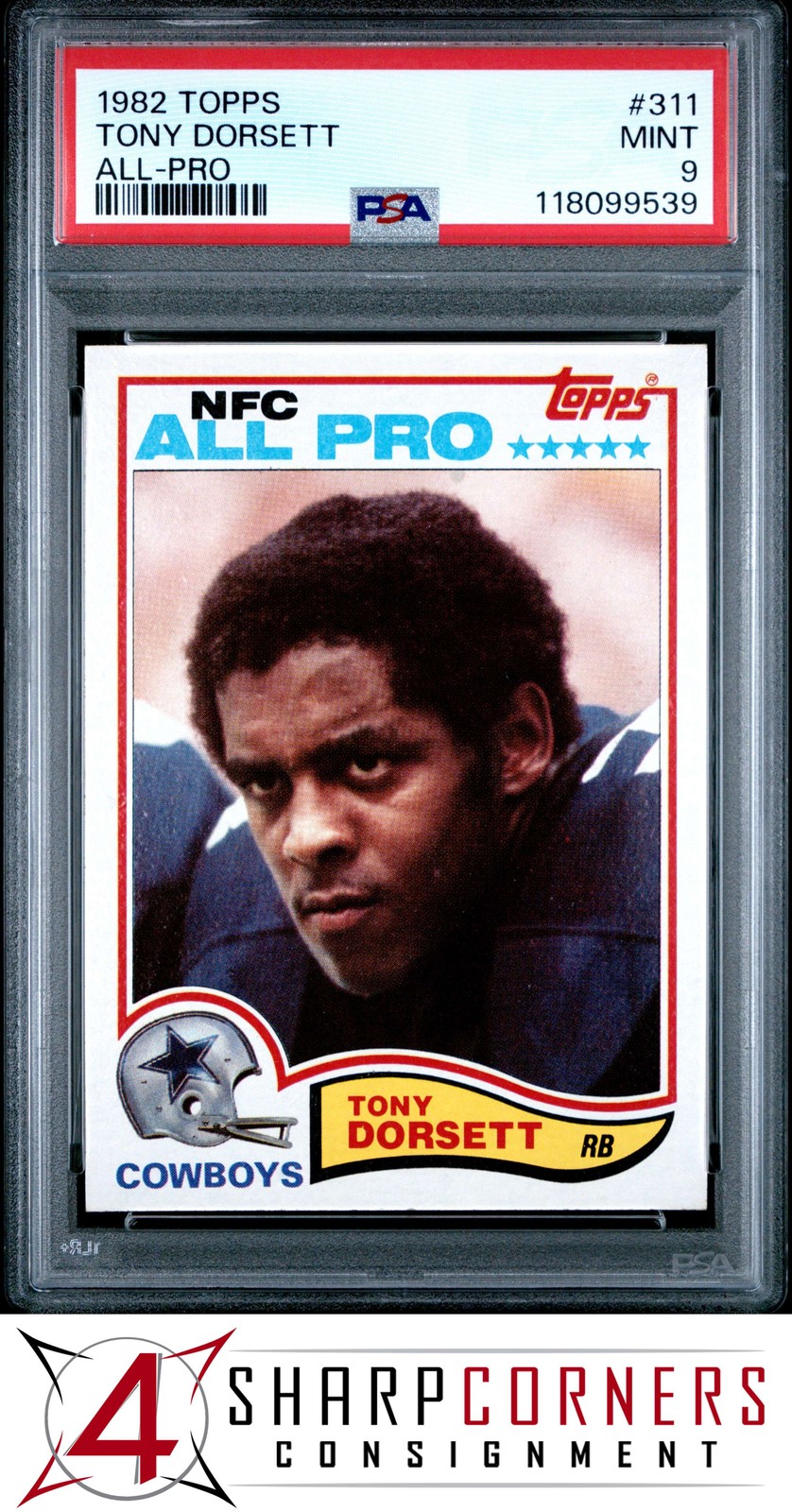 1982 TOPPS ALL-PRO #311 TONY DORSETT COWBOYS HOF PSA 9