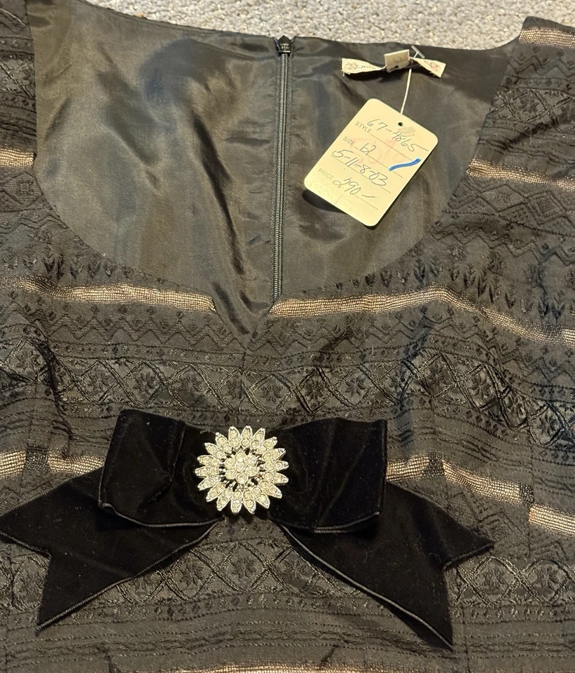 Nanette Lepore платье черный размер 10 новый с Ярлыками бархат бант со стразами волан кромки кружева - Изображение 4 из 4