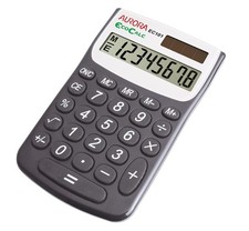 Aurora EC101 EcoCalc Calculator (Made From Recycled Plastic),Black/White