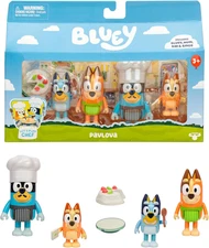 Bluey Let’s Play Chef Pavlova 4-Pack Toy Figure Playset with Chef Accessories