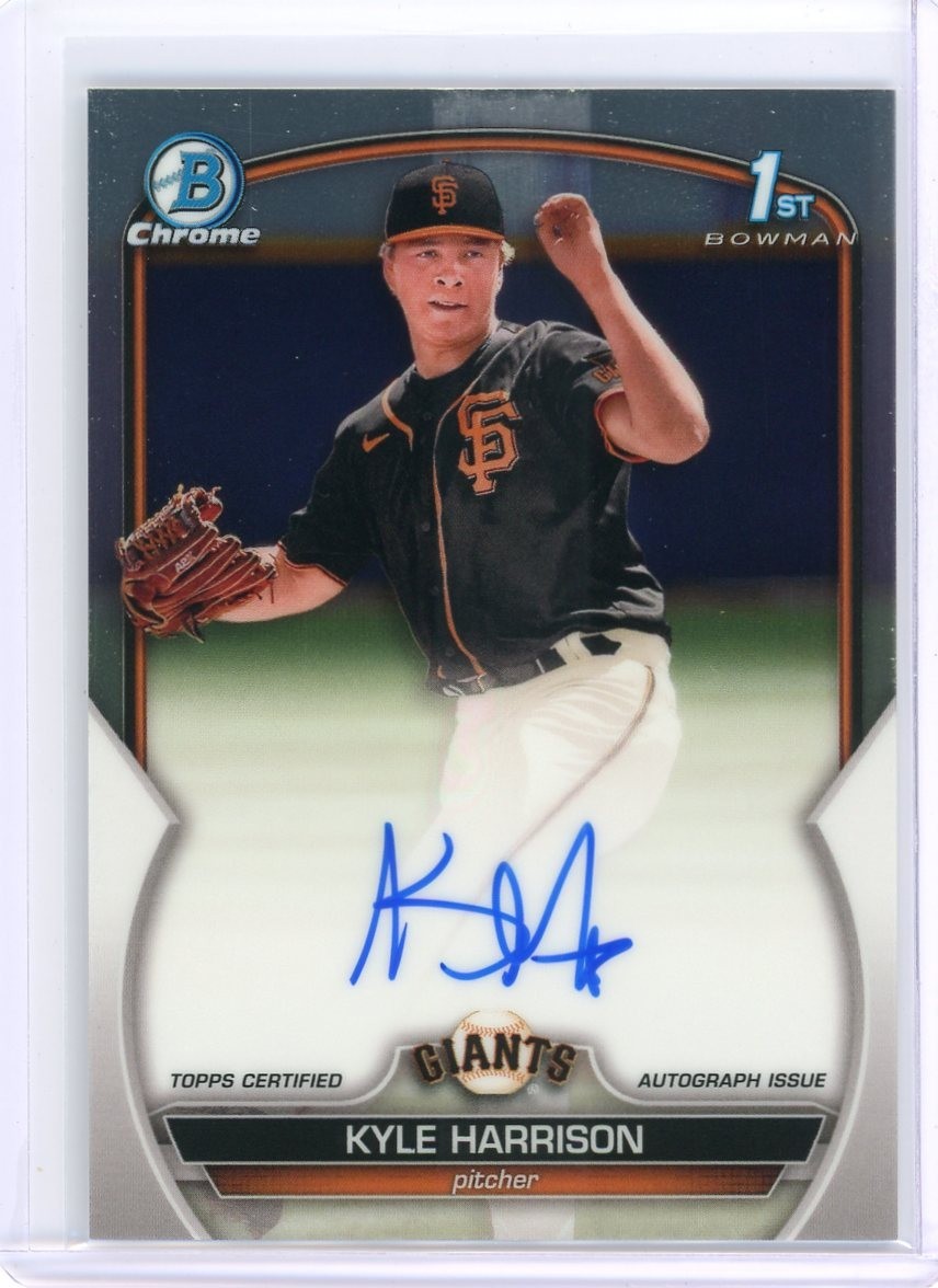 2023 Bowman Chrome #CPA-KH Kyle Harrison 1st Bowman Chrome Autograph -Giants