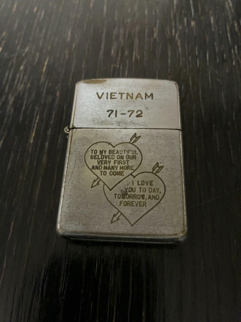Vietnam War Zippo Heart Message Mark 71 Peace Collectible