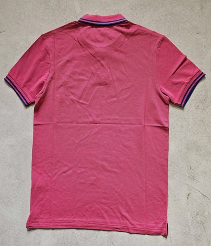 PAUL SMITH Zebra Poloshirt Herren M Slim Fit Rosa Bio Baumwolle Blau Spitze - Bild 2 von 10