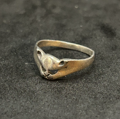 925 Sterling Cat Ring Sz 7.5 - 1.57g - Picture 1 of 3