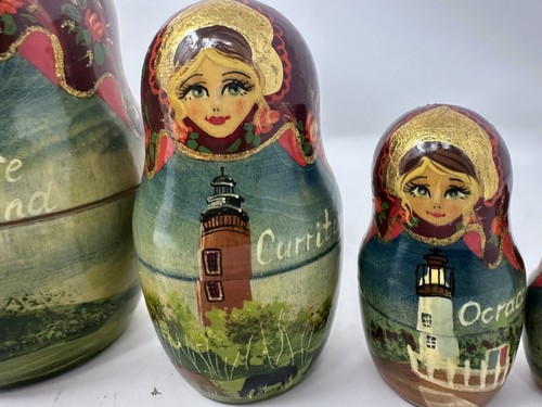 Matryoshka Russian Nesting Dolls Famous Lighthouses North Carolina Cape Hatteras - Picture 5 of 18