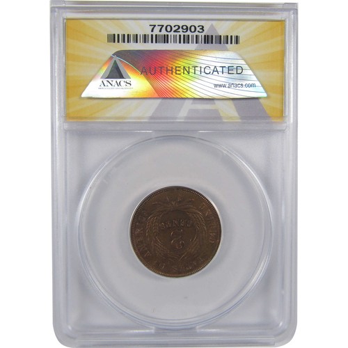 1865 Plain 5 Two Cent Piece MS 63 RB ANACS Uncirculated SKU:I18417 - Picture 2 of 4