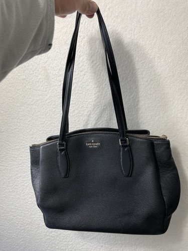 Kate Spade Ledertasche Schultertasche schwarz mittel drei Fächer (beschädigter Riemen) - Bild 1 von 15