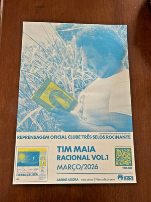 Tim Maia Racional Vol 1 Promo Poster Rare Brazil MPB Jorge Ben Gal Costa Hyldon