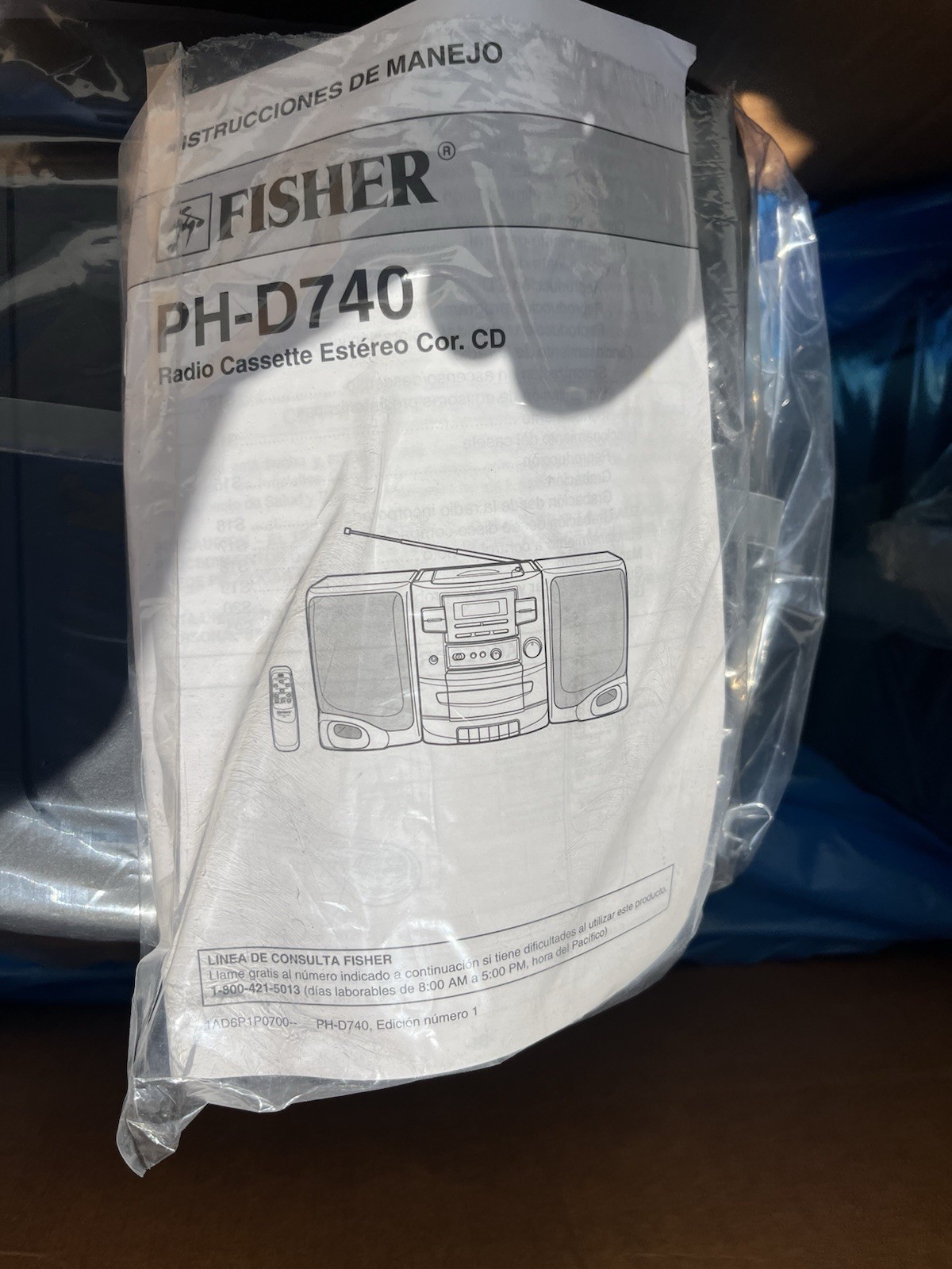 Fisher PH-D740 Stereo CD Cassette Player with Dual Playback  -image