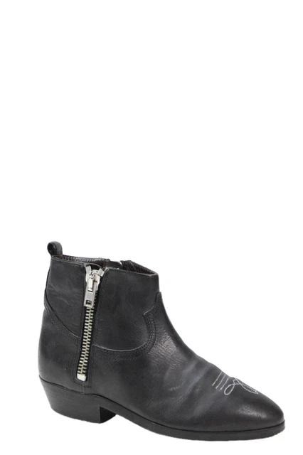 Golden Goose Deluxe Brand Womens Leather Zip Ankle Boots Black Size 6