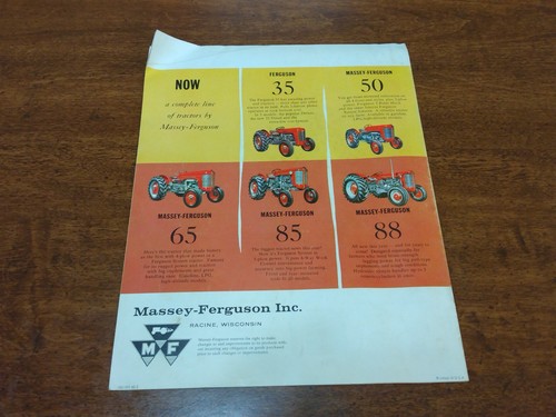 Vintage 1958 MASSEY FERGUSON 50 Tractor Dealer Sales Brochure Catalog - Picture 6 of 6