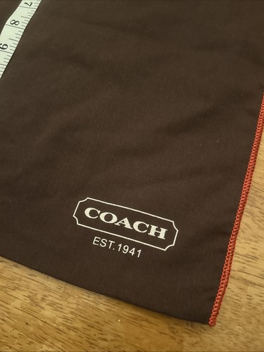 Coach Staubbeutel braun rot Nähte Kordelzug Geldbörse Schutzhülle - Bild 4 von 10