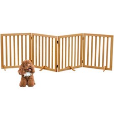 Dog Gates Wooden Pet Gate Indoor Dog Fence for The House,Collapsible Wood Dog...