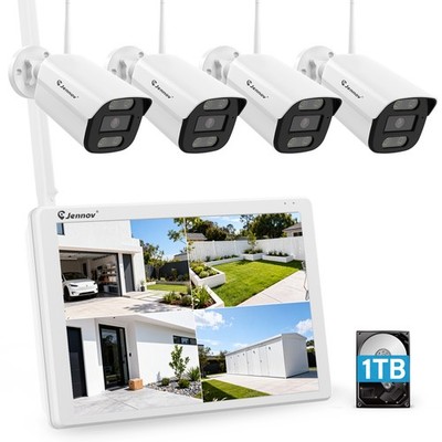 Überwachungskamera Set 10CH WLAN Aussen Funk Audio CCTV IP Kamera System 1TB NVR