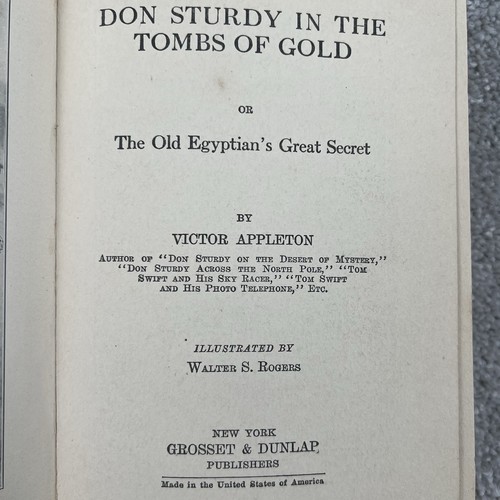 VTG 1925 Don Sturdy in the Tombs of Gold Victor Appleton Hardcover 1st Edition - Picture 5 of 13