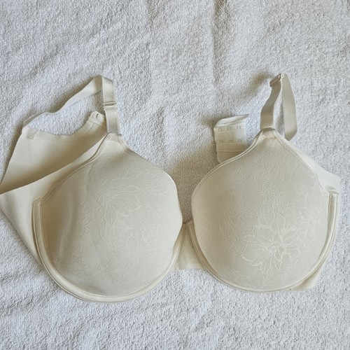 Olga No Side Effects Underwire Contour Bra 40D Ivory Underwire Full Coverage