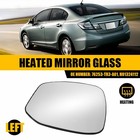 Heated LH Driver Side View Wing Mirror Glass Fit 2012 2013 Honda Civic HO1324112