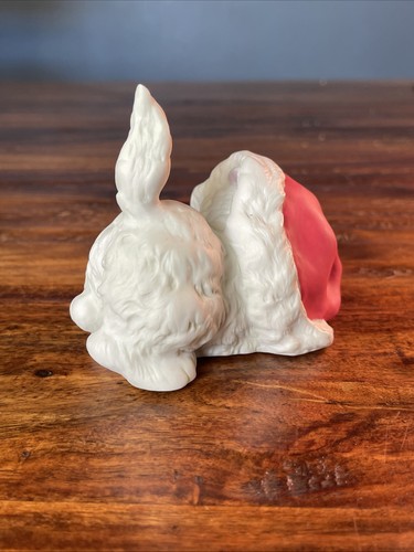 Vintage Enesco Weihnachten Kätzchen Katze weiß Weihnachtsmütze Figur Kitsch Deko Keramik - Bild 4 von 17