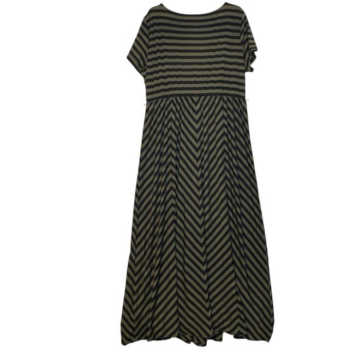 Torrid Maxikleid 3X V-Ausschnitt gestreift Kurzarm Stretch flüssig Strick Komfort - Bild 2 von 8