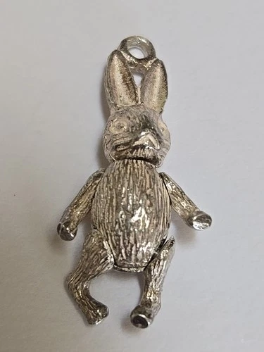 Sterling Silver ~ Rabbit Charm ~ HEAD, ARMS AND LEGS ALL MOVE! ~ VINTAGE