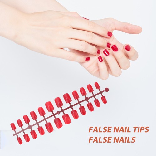 120pcs Red False Nail Tips Full Cover Short Fake Nails Art for DIY - Picture 6 of 10