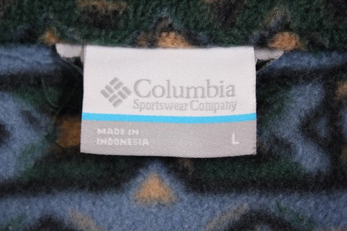 Columbia Steens Mountain Printed Fleece Jacket Beige Aztec Print Mens Full Zip L - Picture 8 of 10