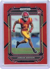 2023 Panini Prizm Draft Picks Red Prizm /299 Jordan Addison #136 Rookie RC