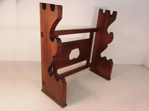 Katana-Kake Japanese Sword Rack Stand Wood Antique 5 Sword Holder Samurai Ken - Picture 2 of 10