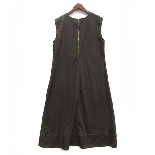 Furry Lame Stitch Dress Sleeveless Long Length 2024SS Charcoal Gray F Used de80e - Bild 2 von 4