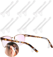Glass Ear Grips, 6 Pairs Glasses Ear Cushion with Hook anti Slip Silicone Temple