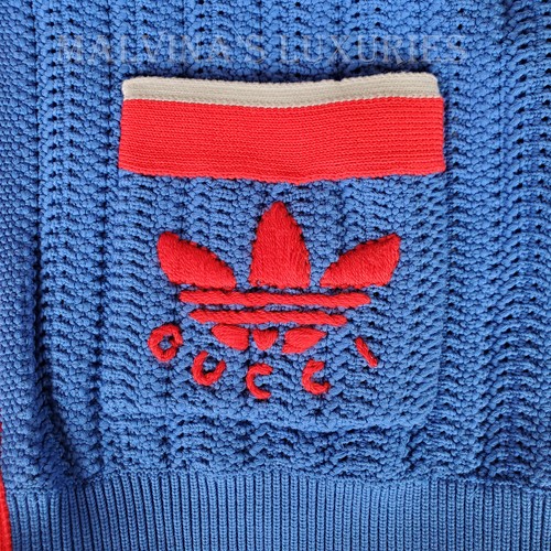 GUCCI MENS SWEATER X ADIDAS STITCH COTTON TREFOIL CARDIGAN $1,980 sz S Small - Picture 9 of 19