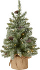 Pre-Lit Artificial Mini Christmas Tree | Includes Small White LED Lights, and Cl