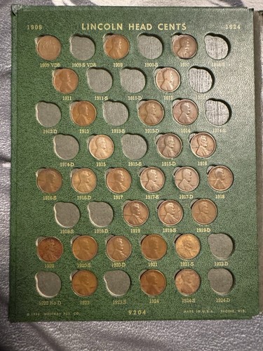 1909-1971 Lincoln Cent Partial Set 146 Coins In Green Whitman Folder 1960 PD SDs - Picture 3 of 6