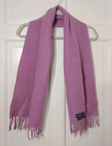 De Colección Polo Ralph Lauren Rosa Oscuro Bufanda Mujer Escocia 100% Lana de Cordero (Leer) - Imagen 1 de 9