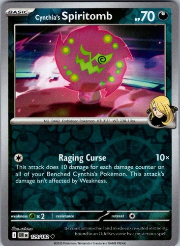 Pokemon | SV10: Destined Rivals | Cynthia's Spiritomb | 129/182 | NM Reverse Hol - Picture 1 of 2