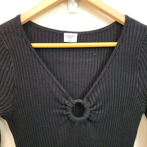 Vestido Suéter Midi Abercrombie & Fitch Junta Tórica Tejido Acanalado Cuello en V Largo Slv Mujeres S - Imagen 5 de 20