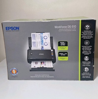 Epson WorkForce DS-510 Color Document Scanner Black All Original Accessories