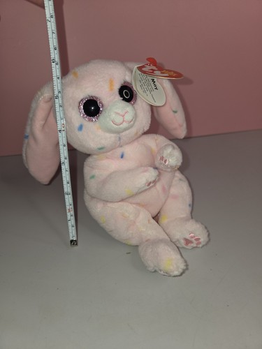 New Ty Beanie Bellies ❤️ MAY Pastel Pink Easter Bunny Rabbit 6" - Picture 11 of 11