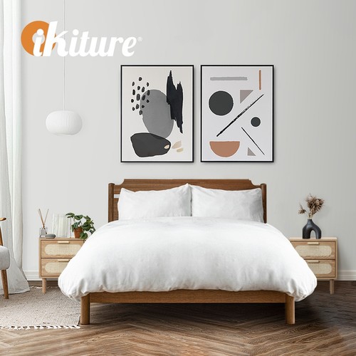 Oikiture 2x Bedside Table Drawers Side End Tables Storage Nightstand Natural - Picture 4 of 10