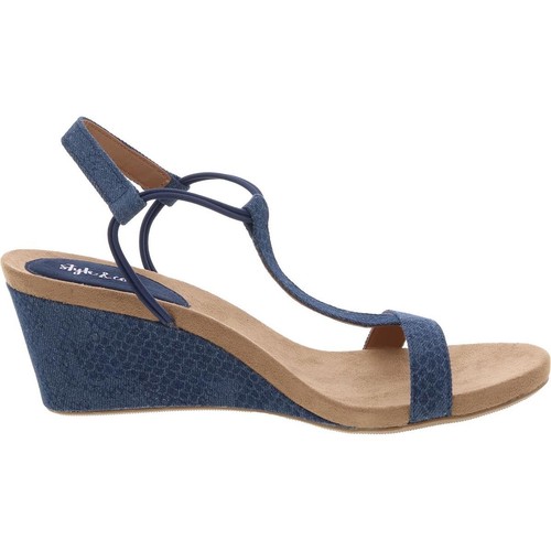 Style & Co. Womens Mulan Denim Wedge Sandals Shoes 9 Medium (B,M) BHFO 0145 - Picture 3 of 3