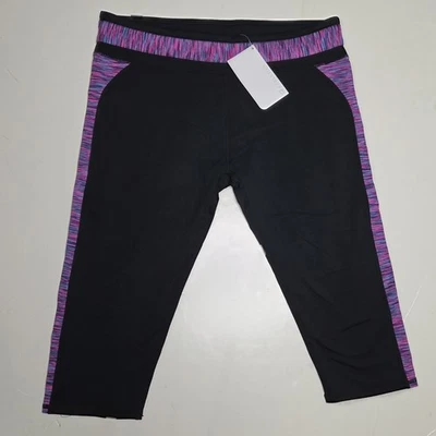 Fabletics NWT Camacan XXL Capri Legging Black Watercolor Pink Yoga Gym Athletic - Image 1 of 4