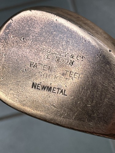 Hickory Golfschläger Messingkopf (neues Metall) Bussey Patent Hosel Bahn Eisen um 1890 - Bild 11 von 18