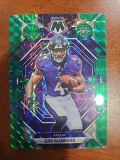 2023 Panini Mosaic - Rookies Green Mosaic Prizm #380 Zay Flowers (RC)