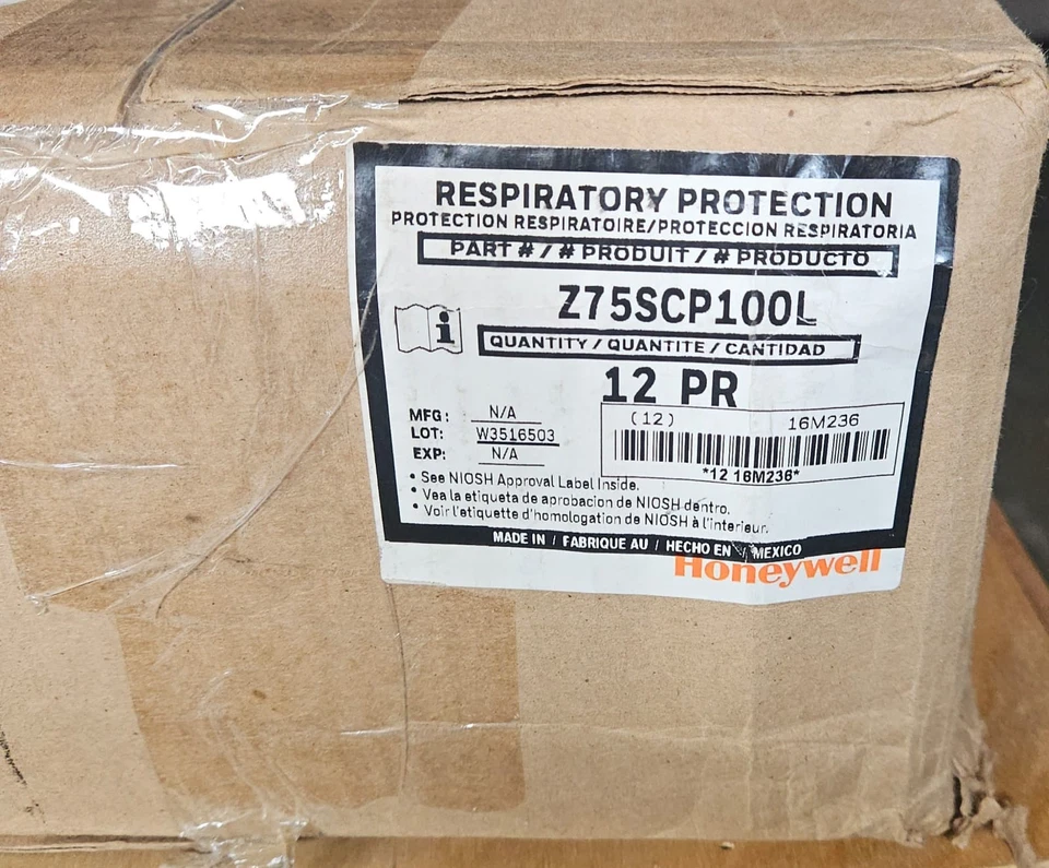 HONEYWELL Z75SCP100L MÁSCARA HEPA FILTRO QUÍMICO REPUESTO CATRIDGE 12 PARES Foto 2 de 3