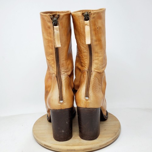 Free People Stiefel Damen 39 Elle Blockabsatz weiches braunes Leder Boho Slouch Schuhe - Bild 9 von 14
